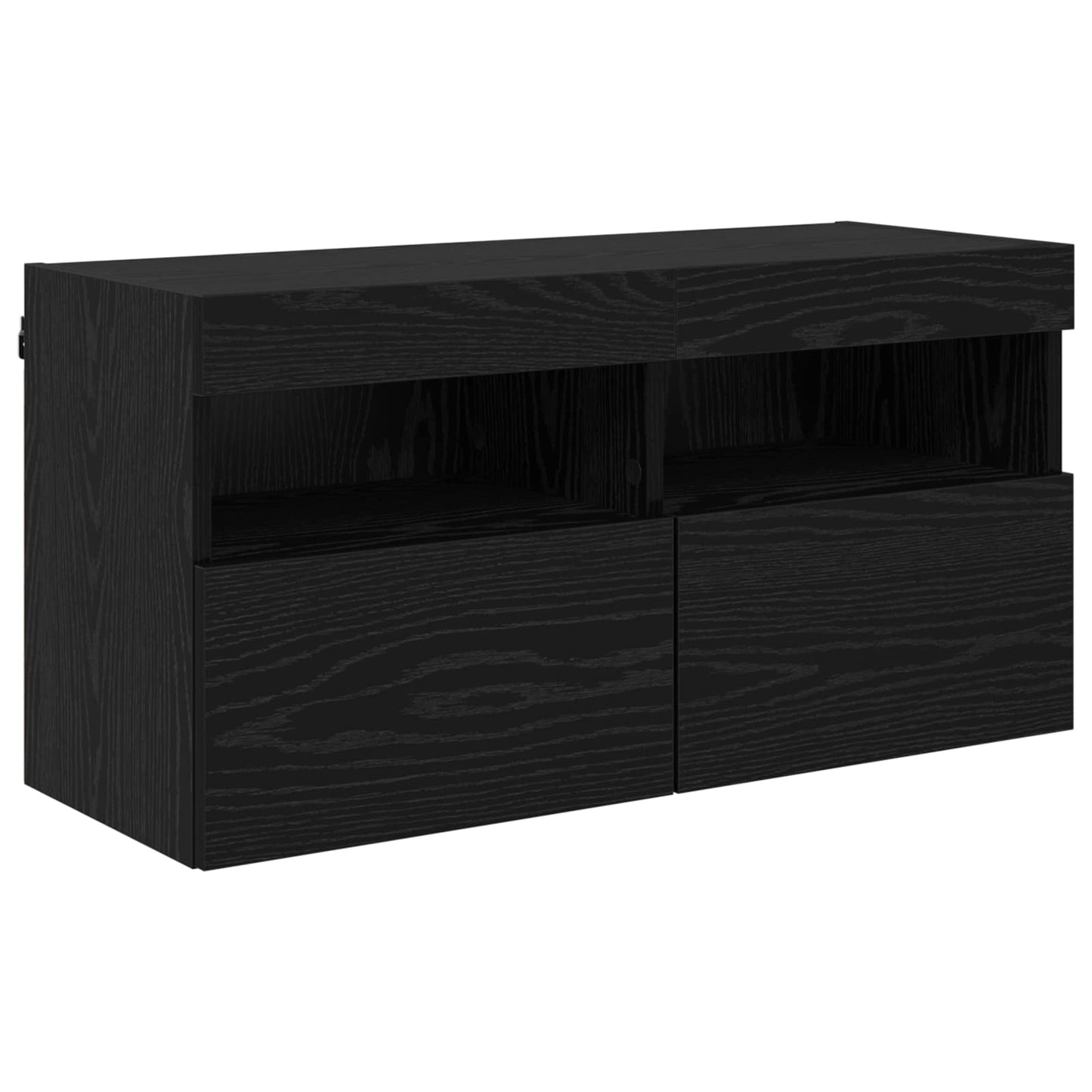 TV Wand Einheiten mit LED mit LED 5 pcs Schwarz Eichen-Optik