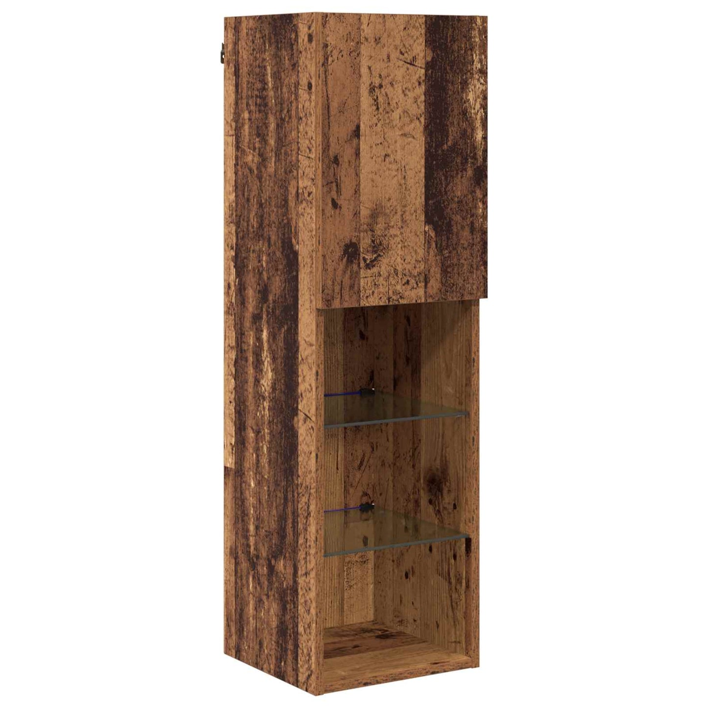 TV-Schränk mit LED Wandmontiert 7 pcs Altholz Holzwerkstoff