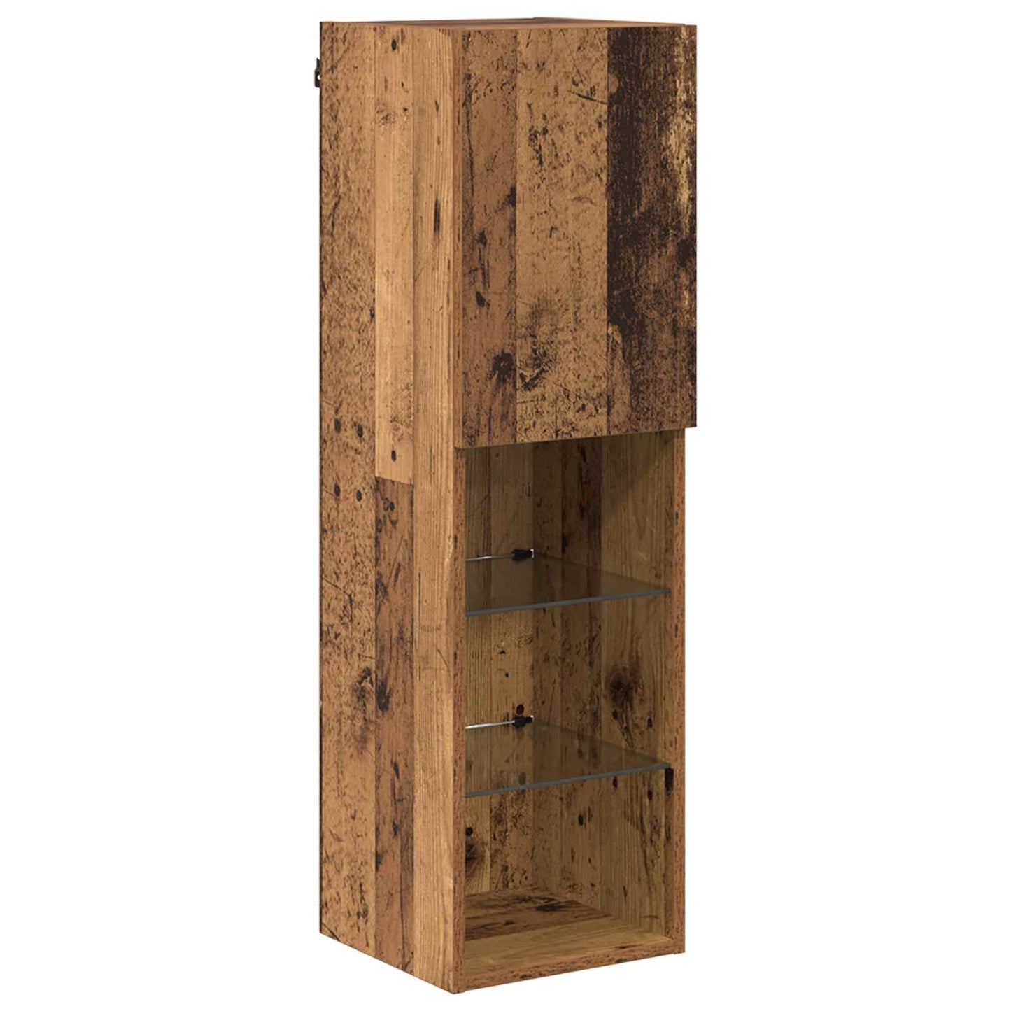 TV-Wandregal-Set mit LED 6 pcs Altholz Holzwerkstoff