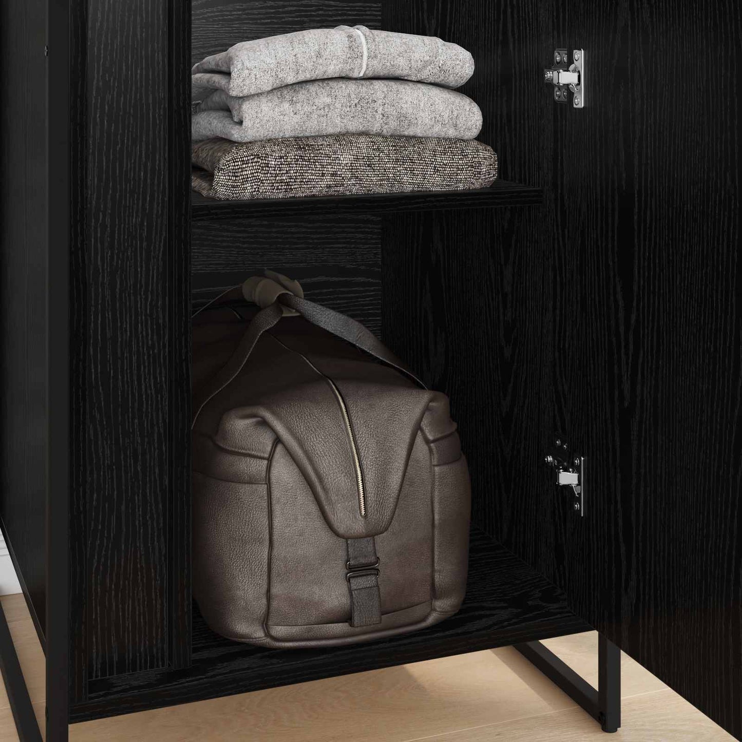 Warderobe mit Tür 2 pcs Schwarz Eichen-Optik 50 x 50 x 200 cm