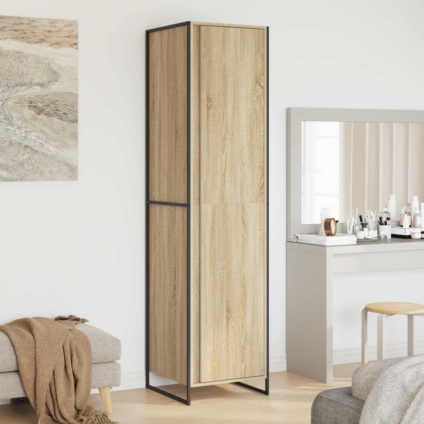 Warderobe mit Tür 2 pcs Sonoma 50 x 50 x 200 cm Holzwerkstoff