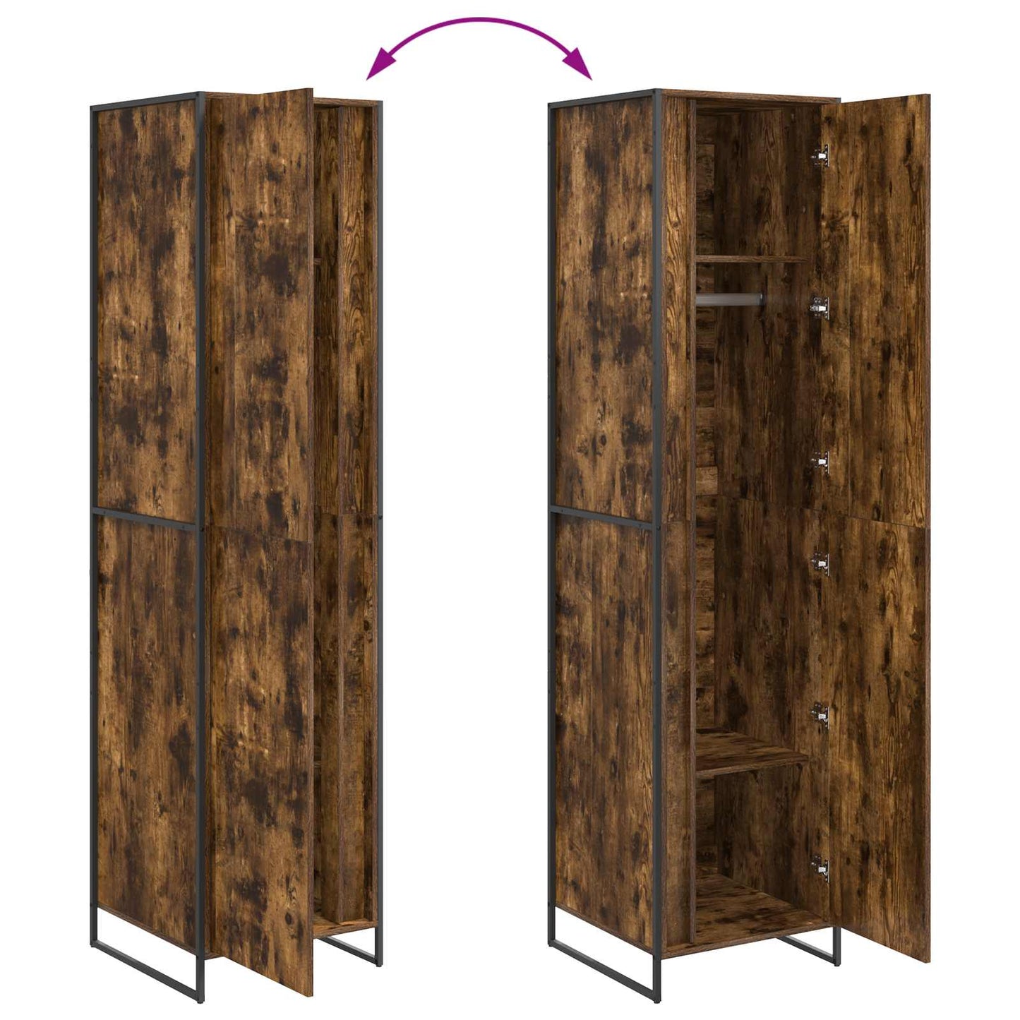 Warderobe 2 pcs Raucharbe 50 x 50 x 200 cm Holzwerkstoff