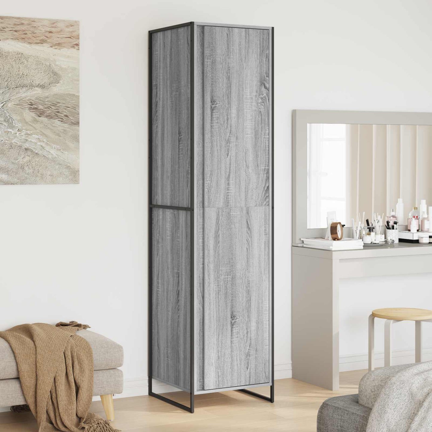 Warderobe 2 pcs Graues Sonoma 50 x 50 x 200 cm Holzwerkstoff