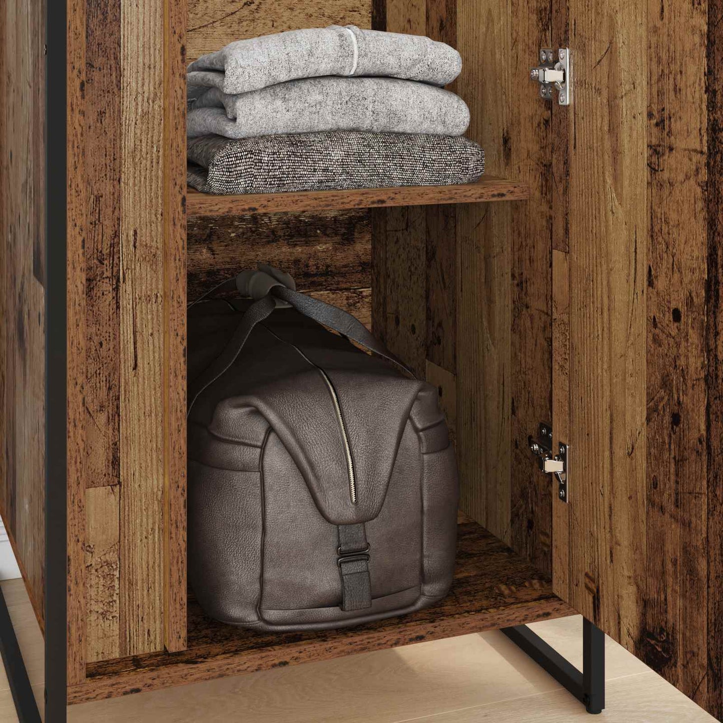 Warderobe mit Tür 2 pcs Altholz 50 x 50 x 200 cm Holzwerkstoff