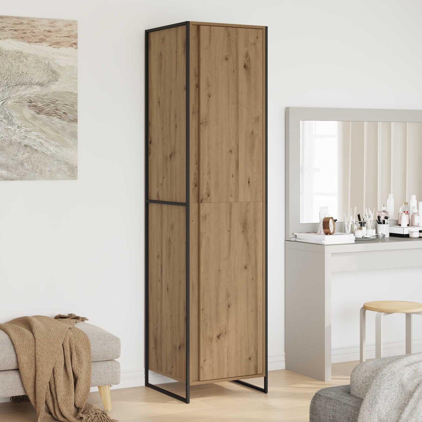 Warderobe mit Tür 2 pcs Kunsthandwerk Eiche 50 x 50 x 200 cm