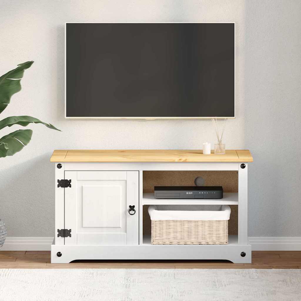 TV-Schränk Corona Weiß 100 x 40 x 52 cm Massives Kiefernholz