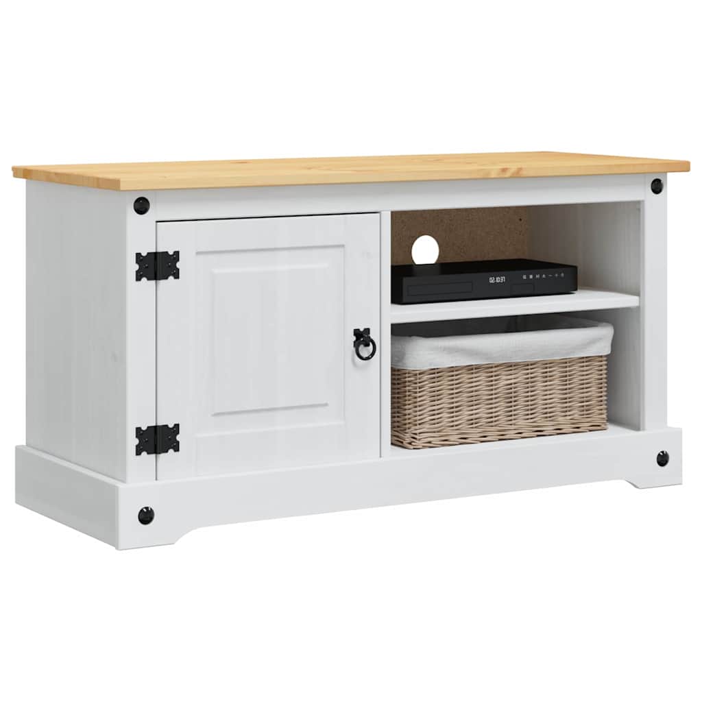 TV-Schränk Corona Weiß 100 x 40 x 52 cm Massives Kiefernholz