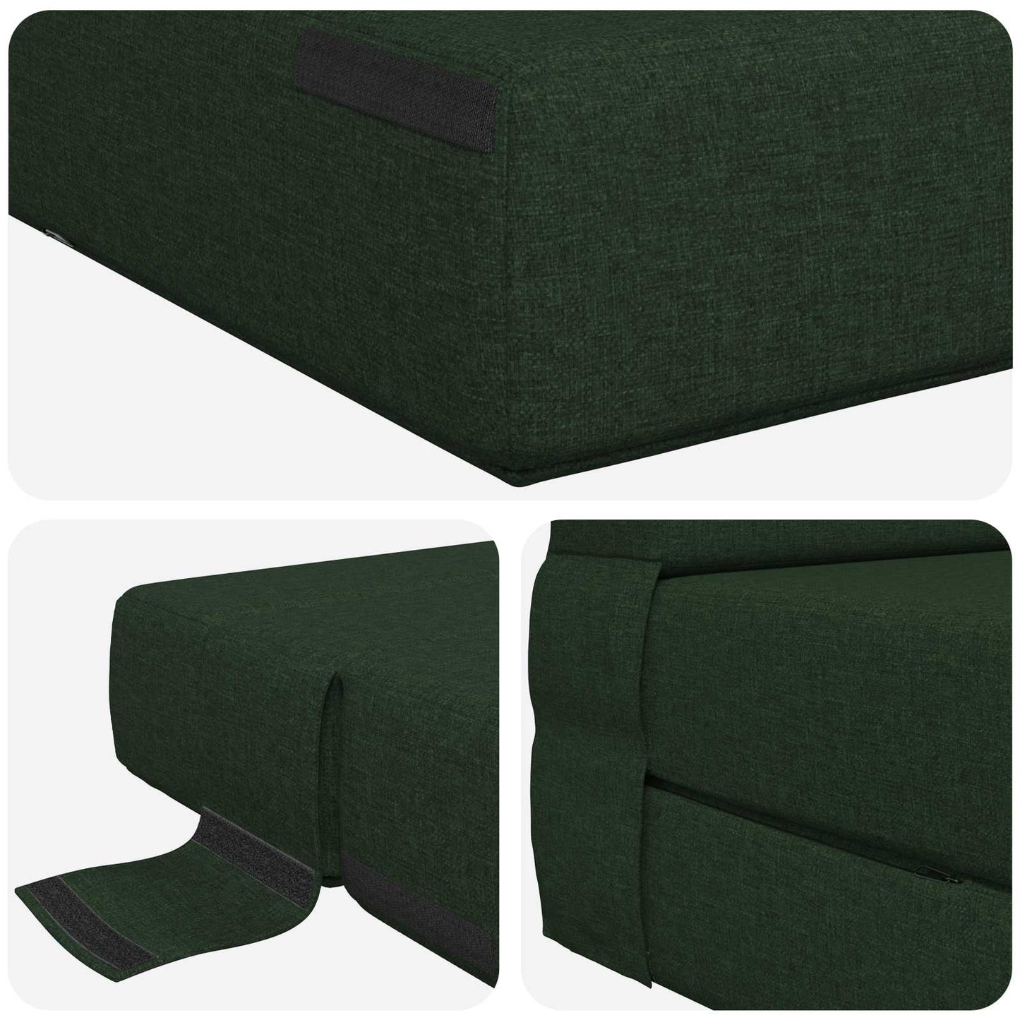Klappsofa Bett Dunkelgrün 190 x 100 x 15 cm Stoff