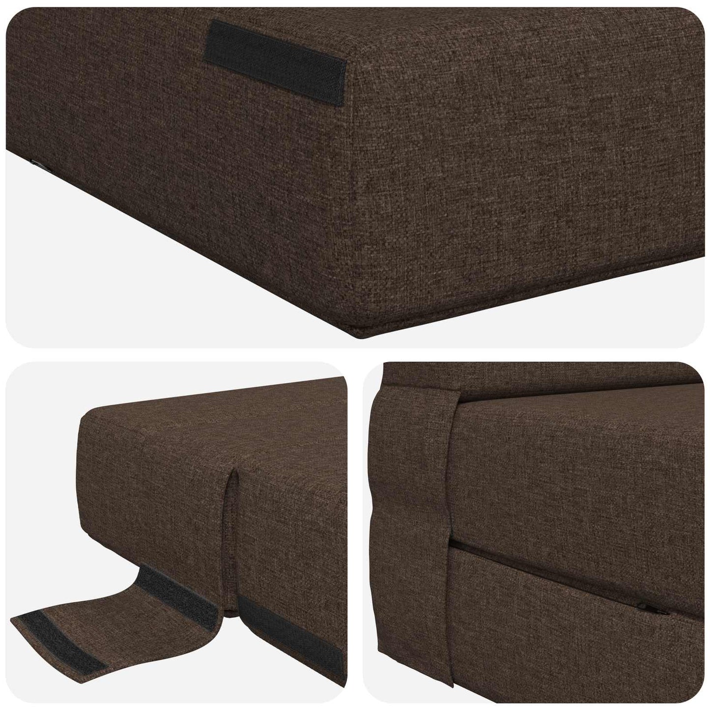 Klappsofa Bett Taupe 203 x 152 x 15 cm Stoff