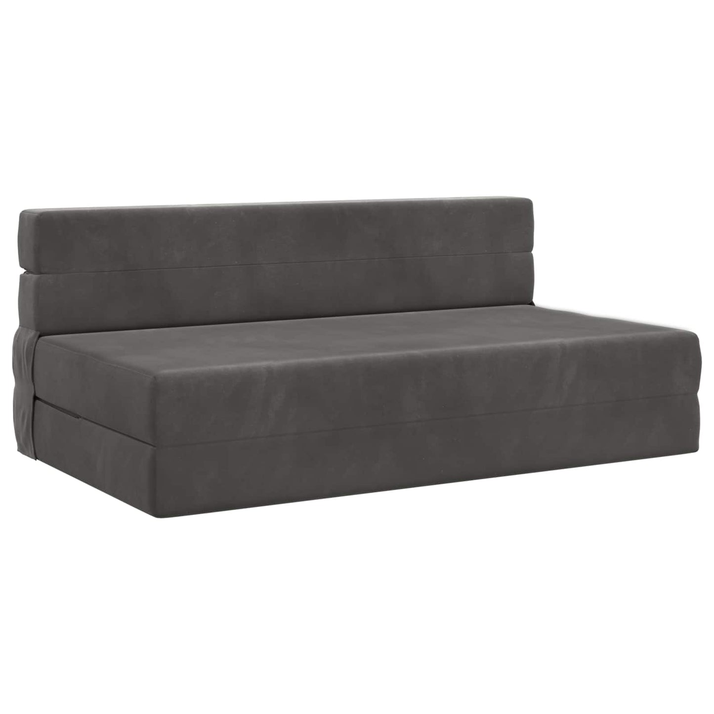 Klappsofa Bett Dunkelgrau 203 x 152 x 15 cm Samt