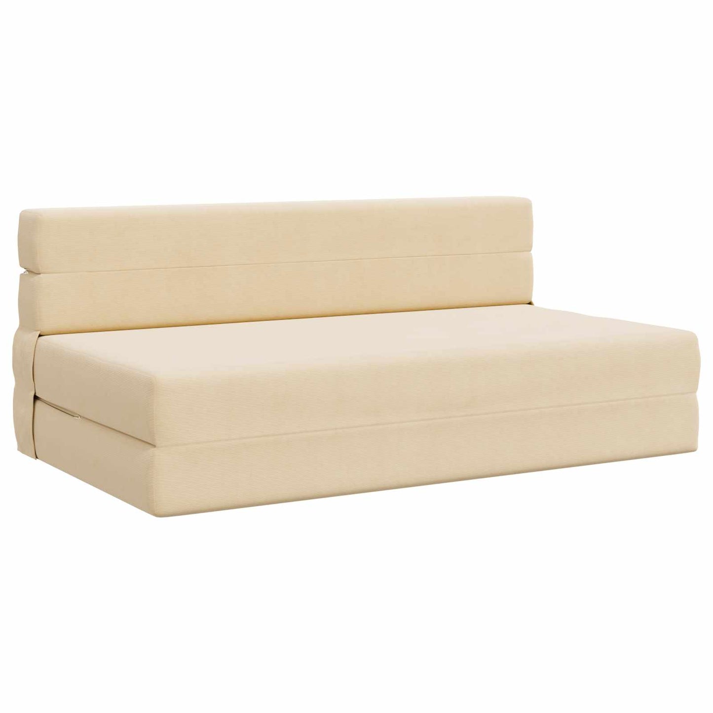 Klappsofa Bett Creme 203 x 152 x 15 cm Cordstoff