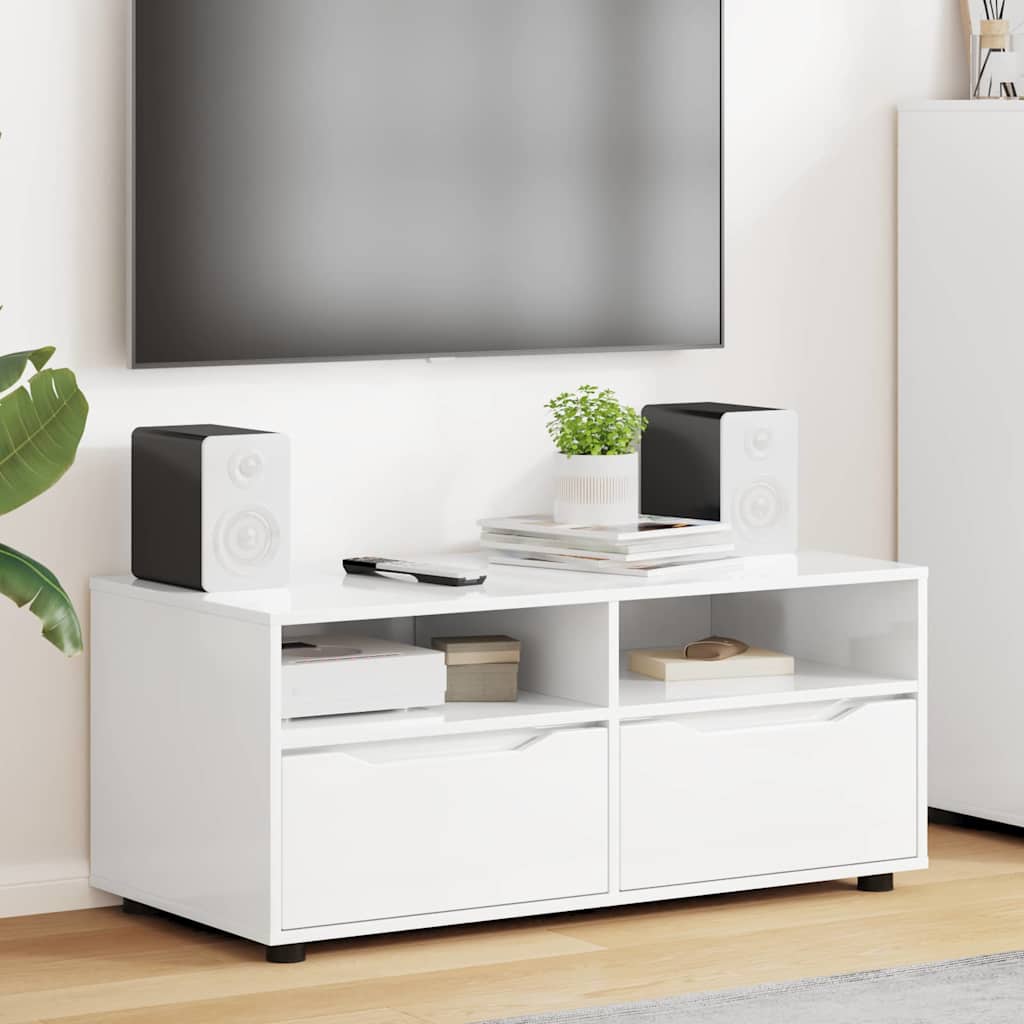 TV-Schränk Hochglanz Weiß 100 x 48 x 43 cm Holzwerkstoff