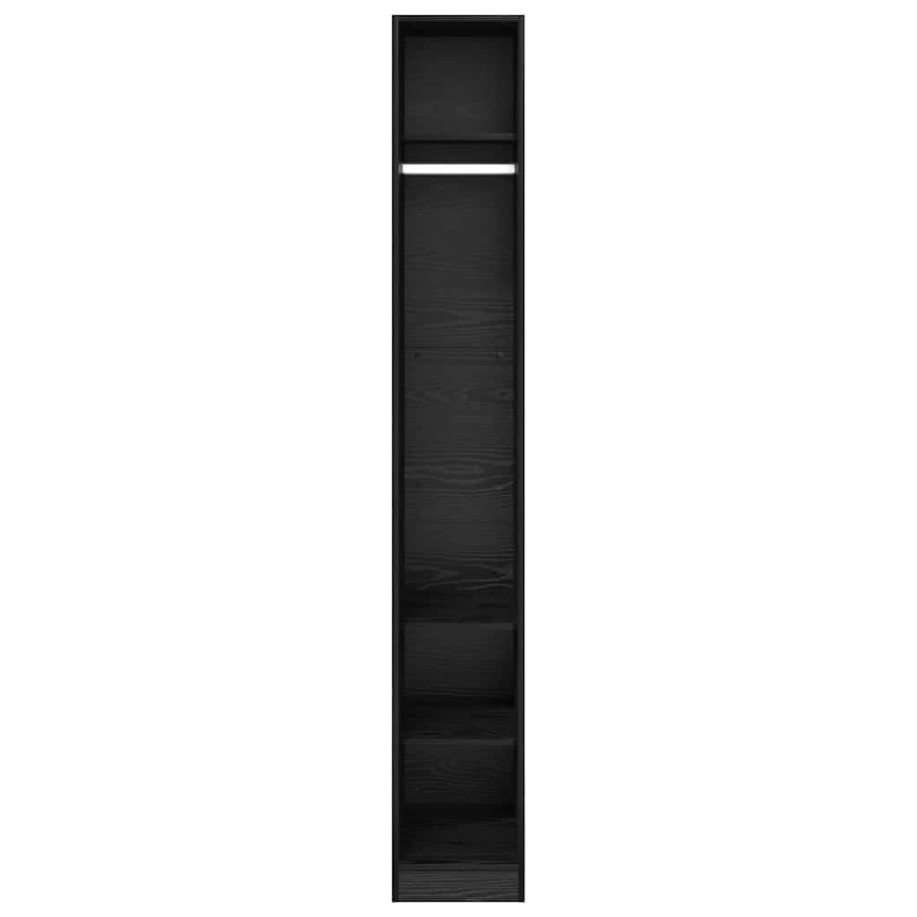 Kleiderschrank mit Regal Schwarz Eichen-Optik 50 x 30 x 200 cm