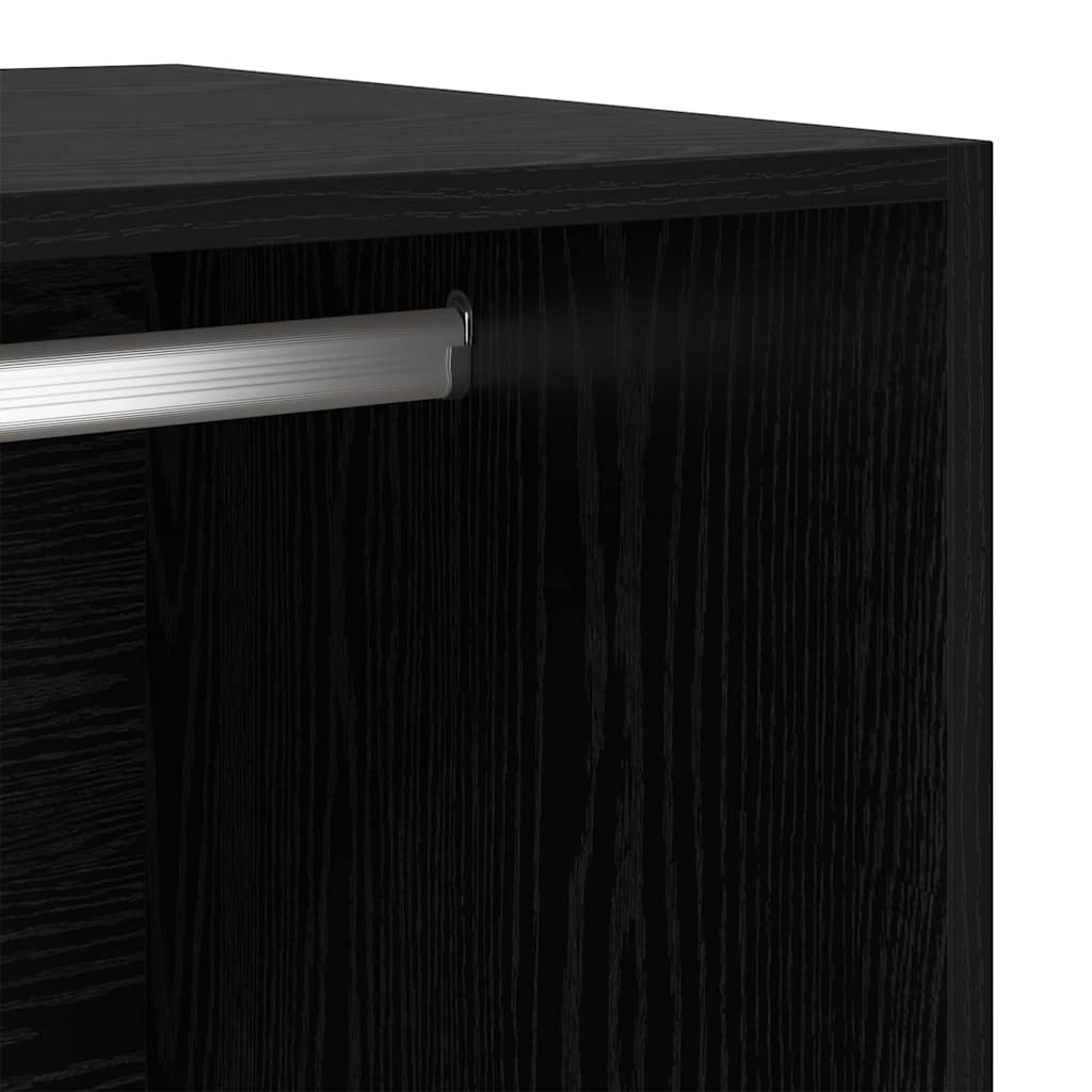 Kleiderschrank Schwarz Eichen-Optik 50 x 30 x 200 cm