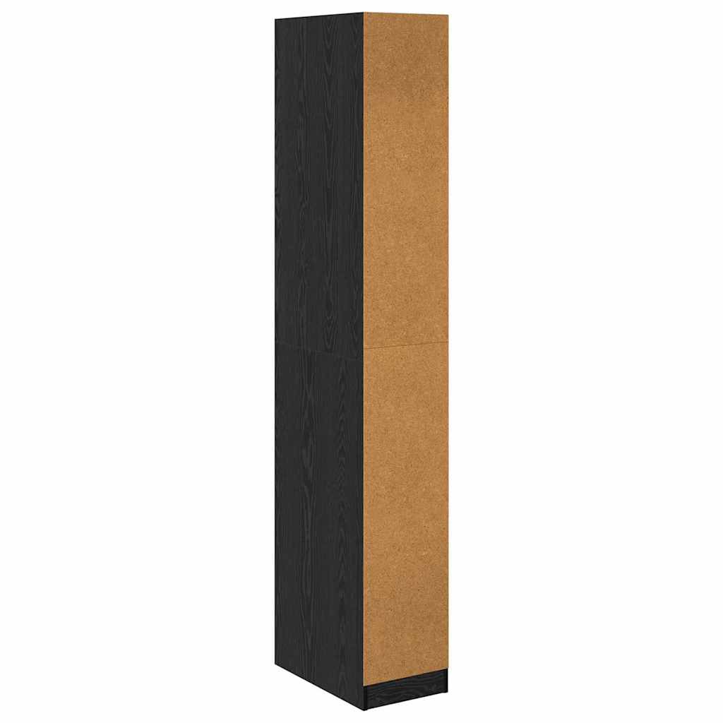 Kleiderschrank Schwarz Eichen-Optik 50 x 30 x 200 cm