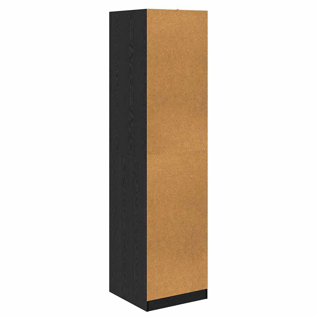 Kleiderschrank mit Regal Schwarz Eichen-Optik 50 x 50 x 200 cm