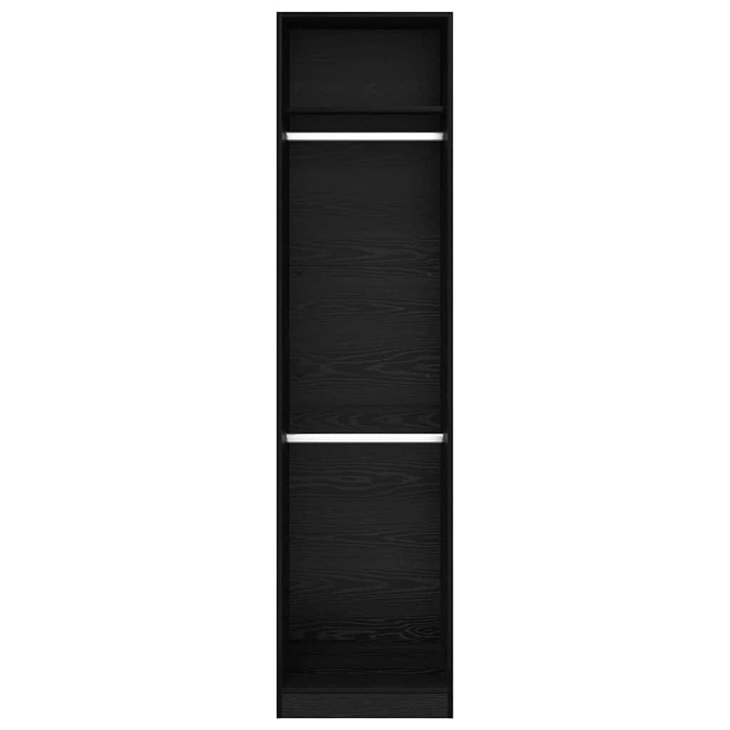 Kleiderschrank mit Regal Schwarz Eichen-Optik 50 x 50 x 200 cm