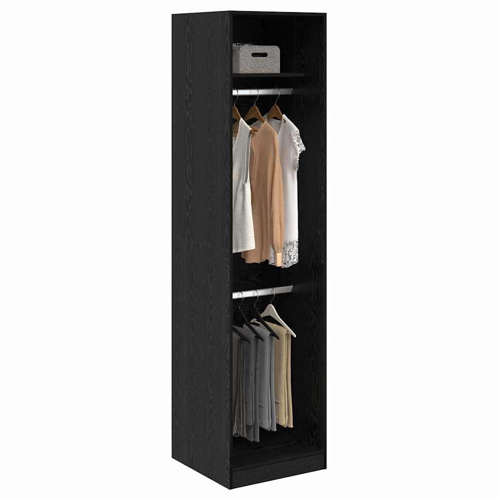 Kleiderschrank mit Regal Schwarz Eichen-Optik 50 x 50 x 200 cm