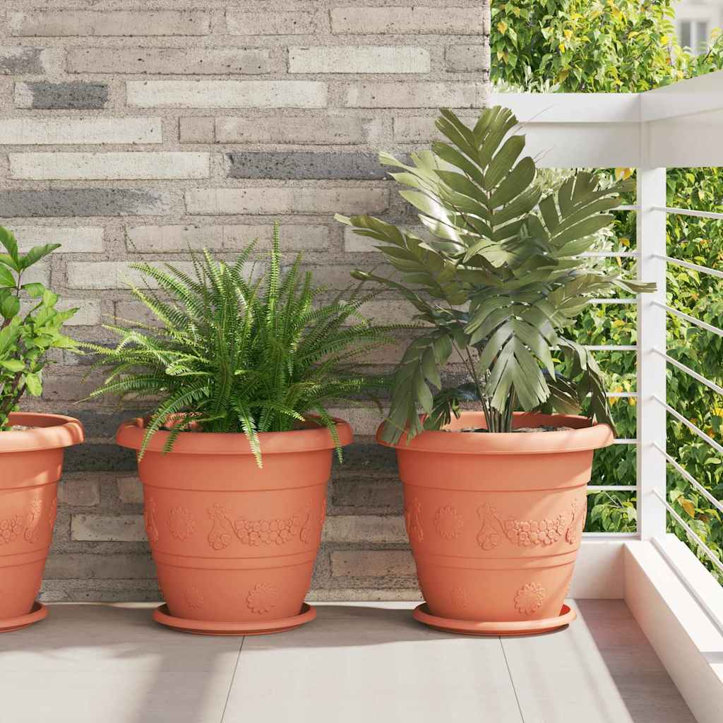 Runder Blumentopf 24 pcs Ziegelrot Ø 39 x 32 cm Kunststoff