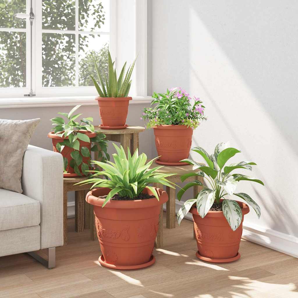 Runder Blumentopf 24 pcs Ziegelrot Ø 39 x 32 cm Kunststoff