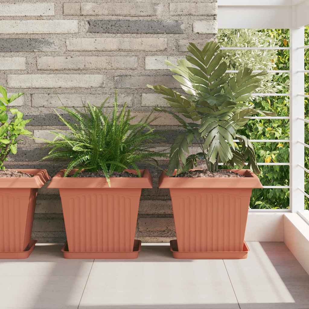Quadratischer Blumentopf 24 pcs Ziegelrot 33 x 33 x 26 cm