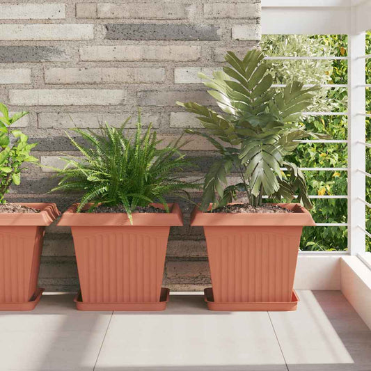 Quadratischer Blumentopf 24 pcs Ziegelrot 33 x 33 x 26 cm