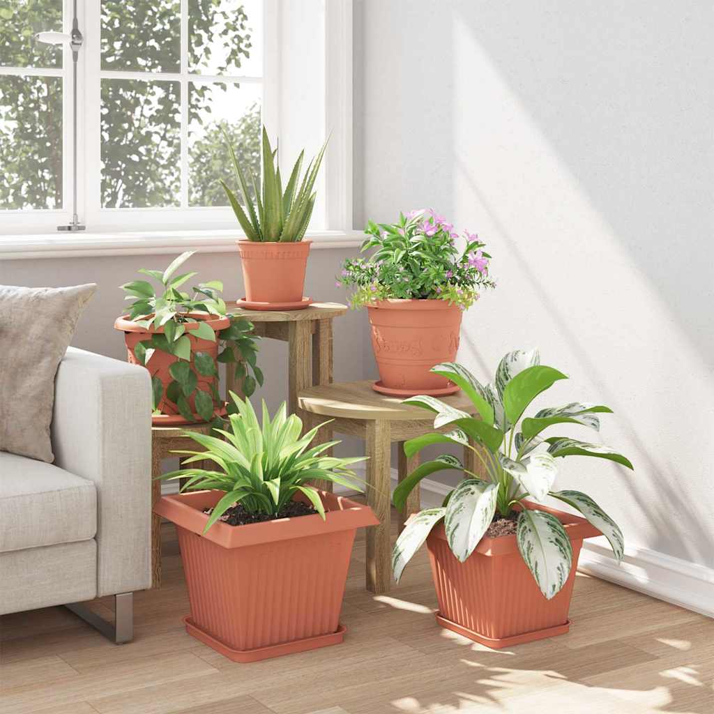 Quadratischer Blumentopf 24 pcs Ziegelrot 33 x 33 x 26 cm