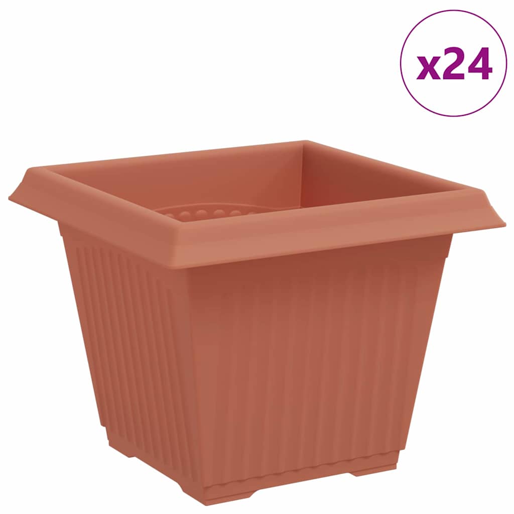 Quadratischer Blumentopf 24 pcs Ziegelrot 33 x 33 x 26 cm