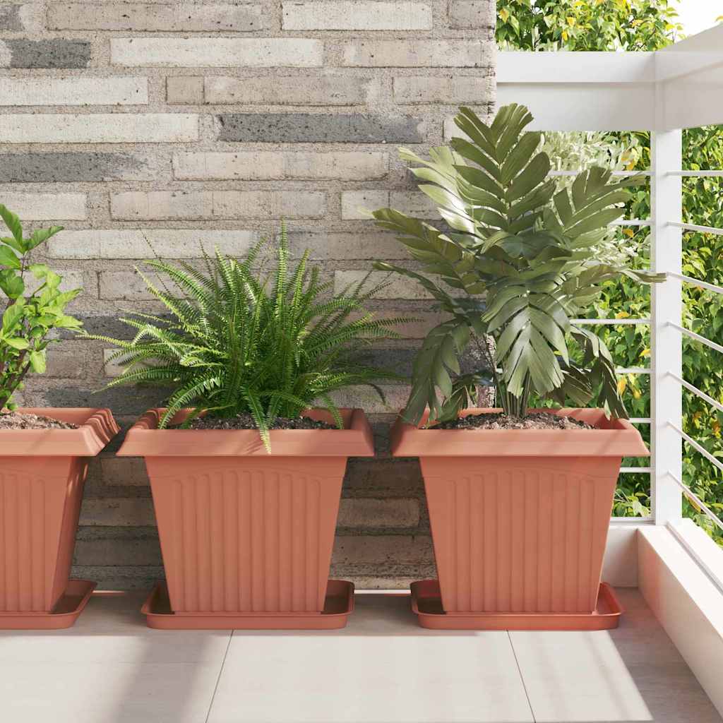 Quadratischer Blumentopf 24 pcs Ziegelrot 38 x 38 x 30 cm
