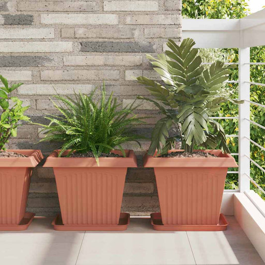 Quadratischer Blumentopf 24 pcs Ziegelrot 38 x 38 x 30 cm