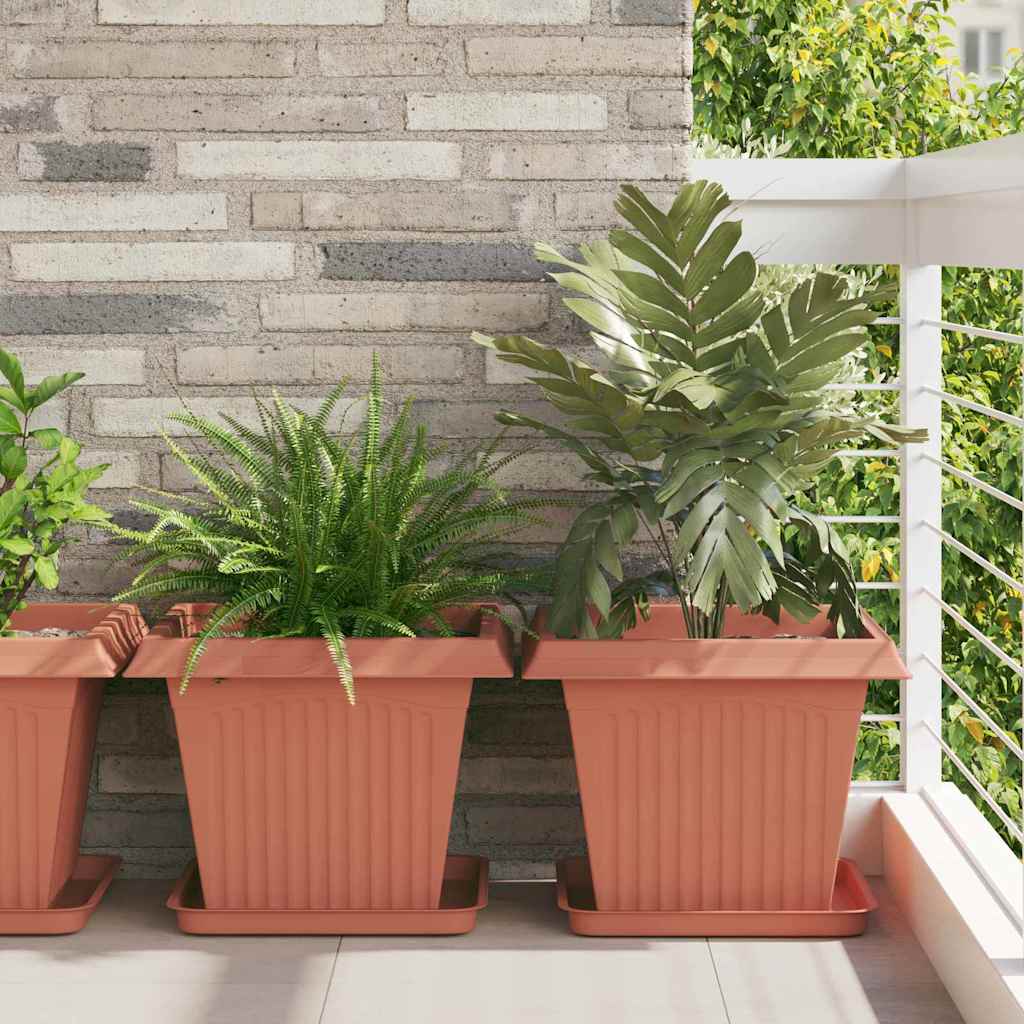 Quadratischer Blumentopf 24 pcs Ziegelrot 43 x 43 x 33,5 cm