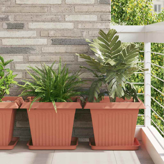 Quadratischer Blumentopf 24 pcs Ziegelrot 43 x 43 x 33,5 cm