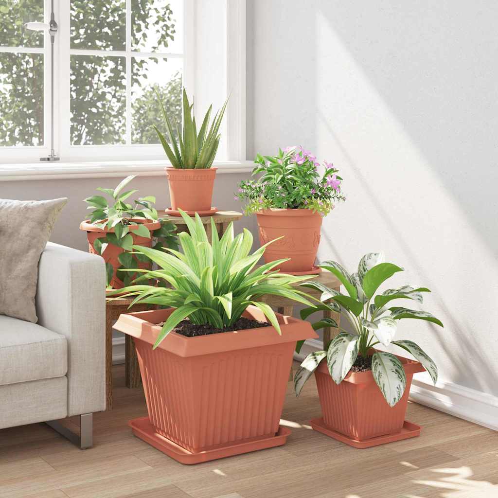 Quadratischer Blumentopf 24 pcs Ziegelrot 43 x 43 x 33,5 cm