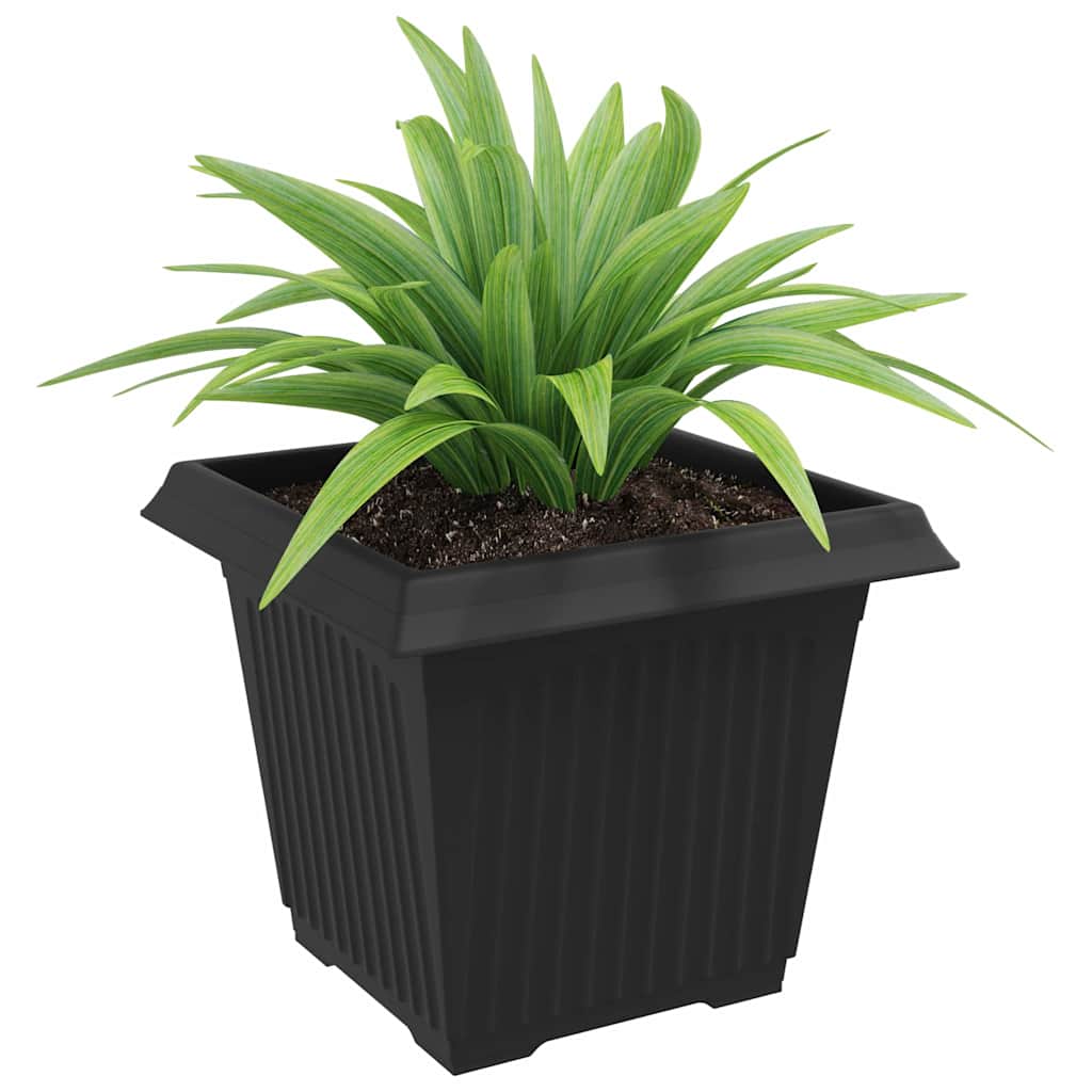 Quadratischer Blumentopf 24 pcs Schwarz 33 x 33 x 26 cm