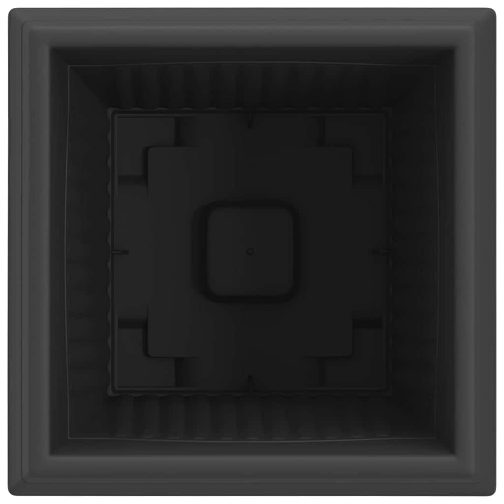 Quadratischer Blumentopf 24 pcs Schwarz 38 x 38 x 30 cm