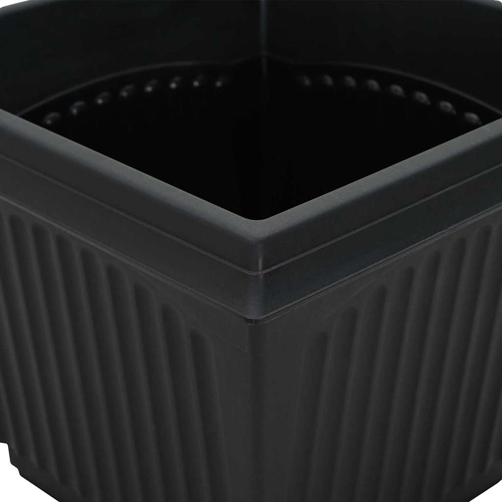 Quadratischer Blumentopf 24 pcs Schwarz 43 x 43 x 33,5 cm