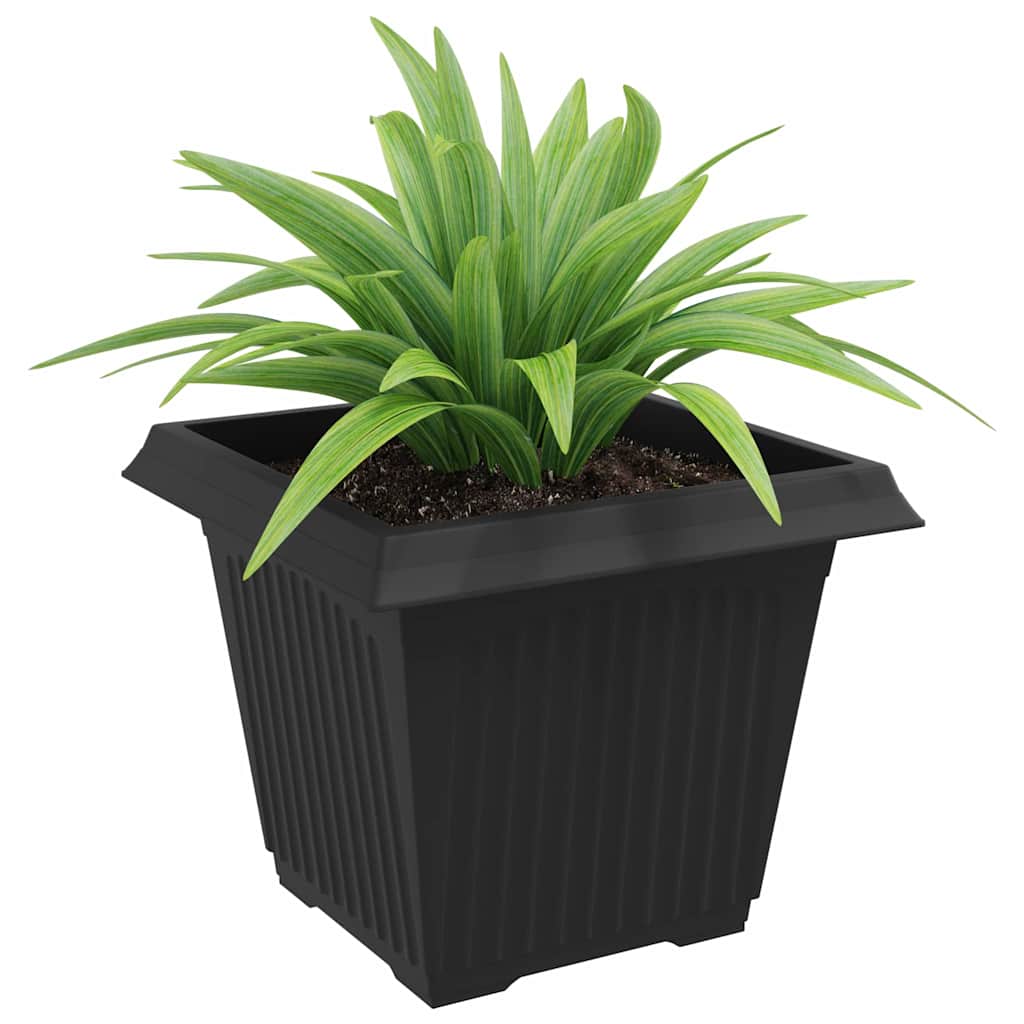 Quadratischer Blumentopf 24 pcs Schwarz 43 x 43 x 33,5 cm