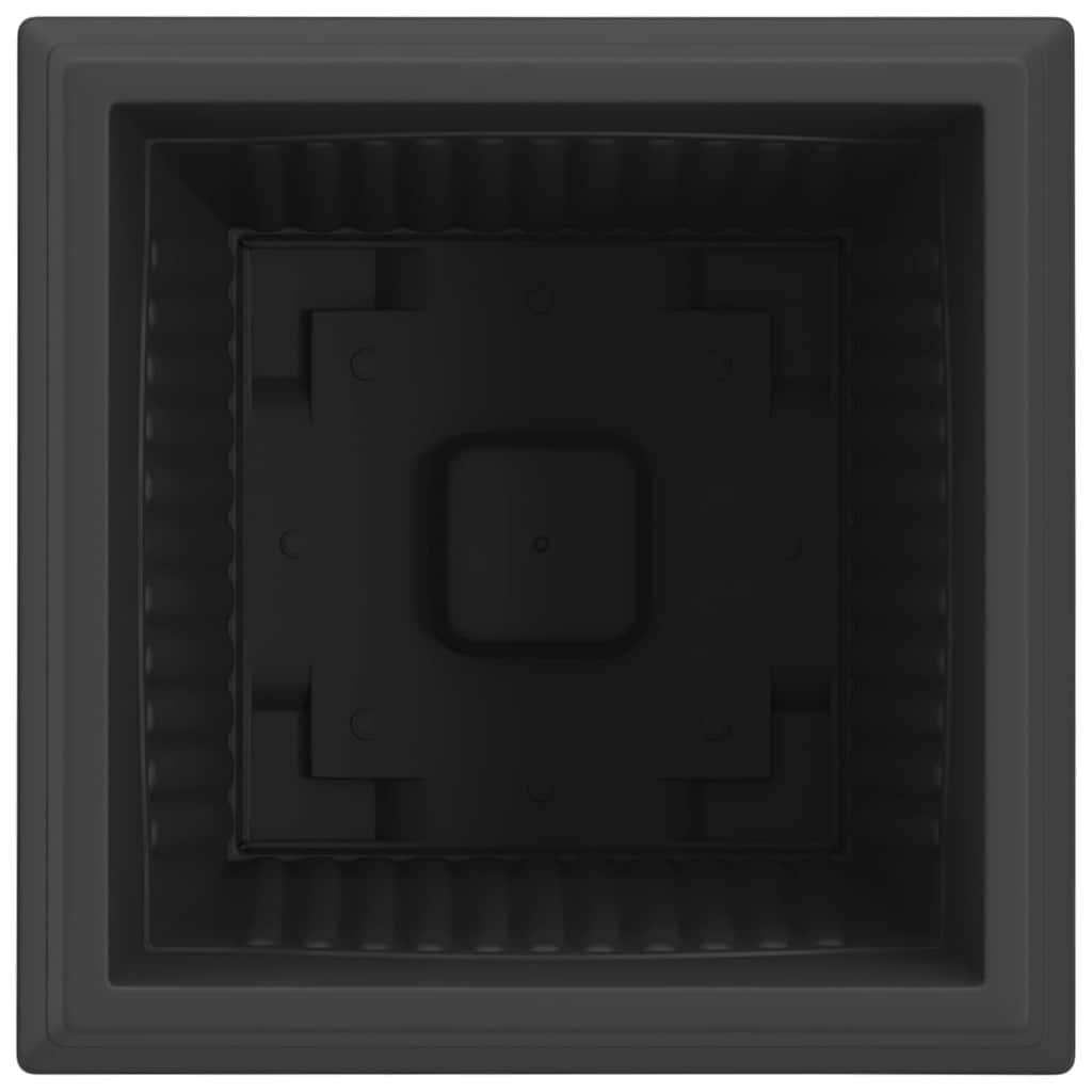 Quadratischer Blumentopf 24 pcs Schwarz 43 x 43 x 33,5 cm