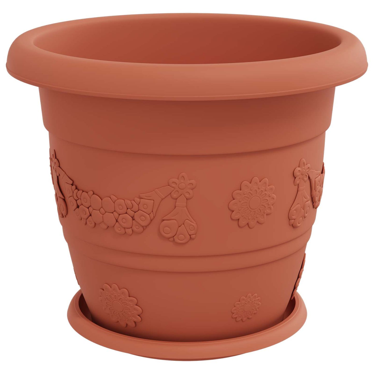 Blumentöpfe 24 pcs Ziegelrot Ø 34 x 28 cm Kunststoff