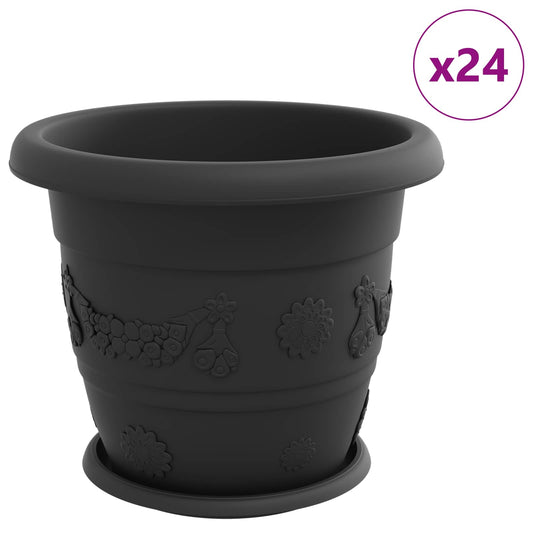 Blumentöpfe 24 pcs Schwarz Ø 34 x 28 cm Kunststoff