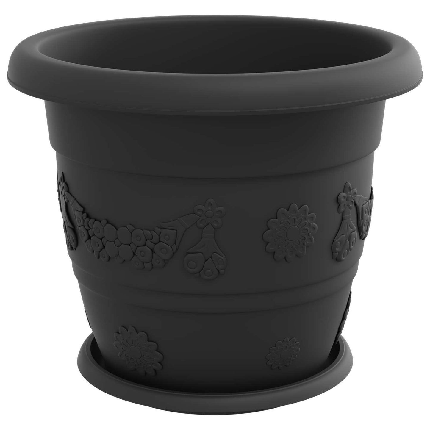 Blumentöpfe 24 pcs Schwarz Ø 34 x 28 cm Kunststoff