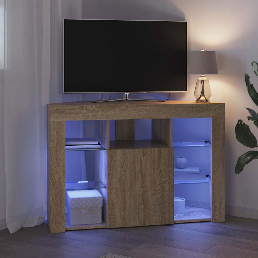 Eck-LED-TV-Schrank Sonoma-Eiche 100x40x68cm Holzwerkstoff