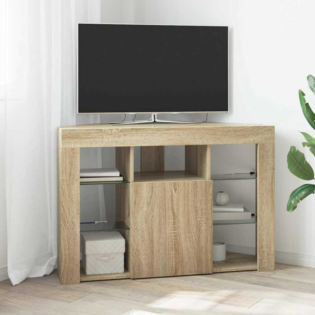 Eck-LED-TV-Schrank Sonoma-Eiche 100x40x68cm Holzwerkstoff