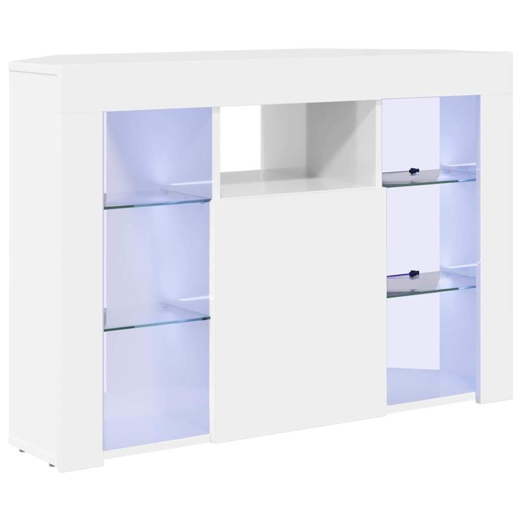 Eck-LED-TV-Schrank Hochglanz Weiß 100x40x68cm Holzwerkstoff