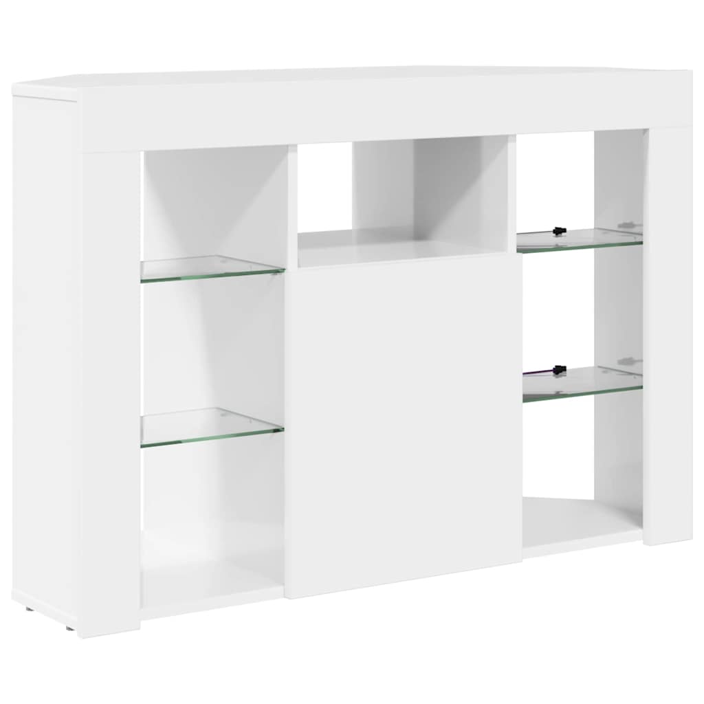 Eck-LED-TV-Schrank Hochglanz Weiß 100x40x68cm Holzwerkstoff