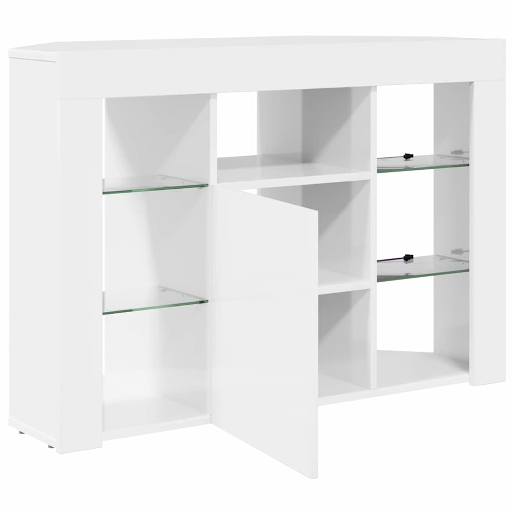 Eck-LED-TV-Schrank Hochglanz Weiß 100x40x68cm Holzwerkstoff
