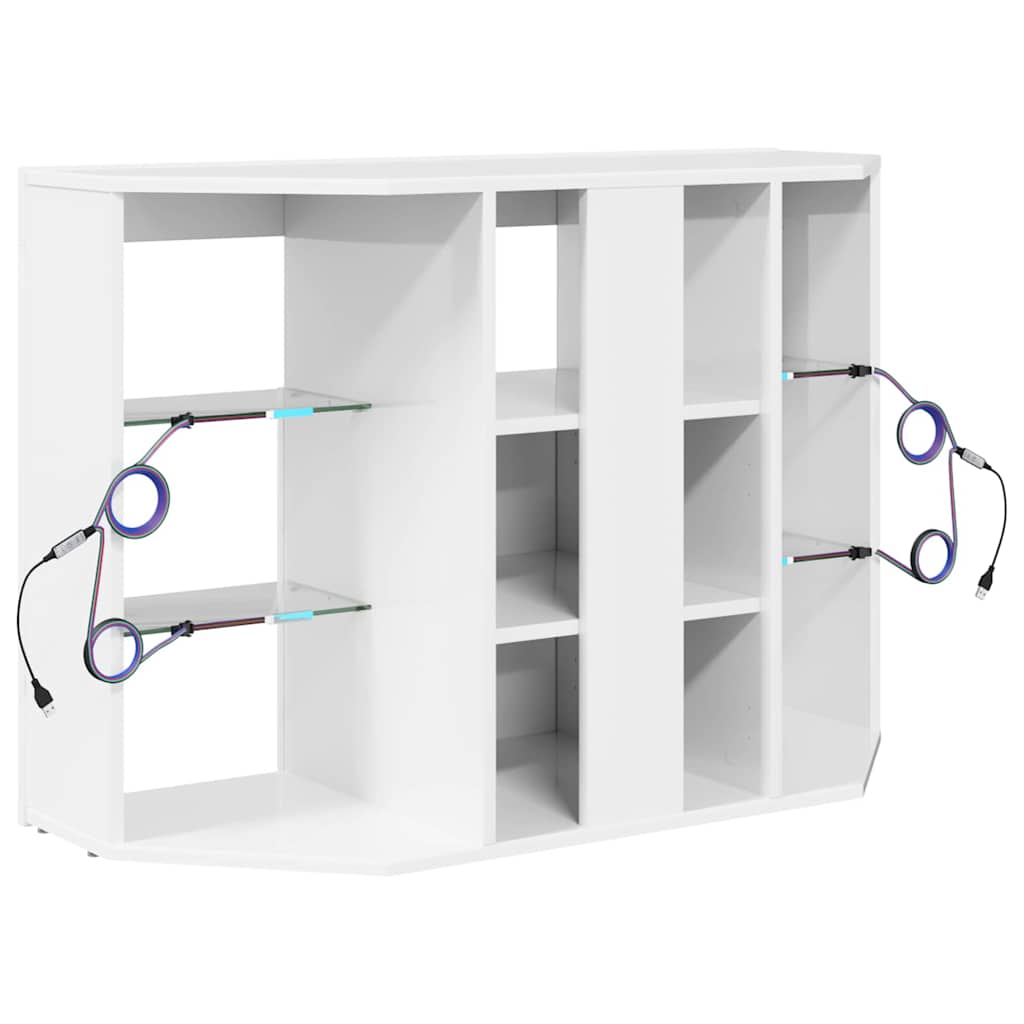 Eck-LED-TV-Schrank Hochglanz Weiß 100x40x68cm Holzwerkstoff
