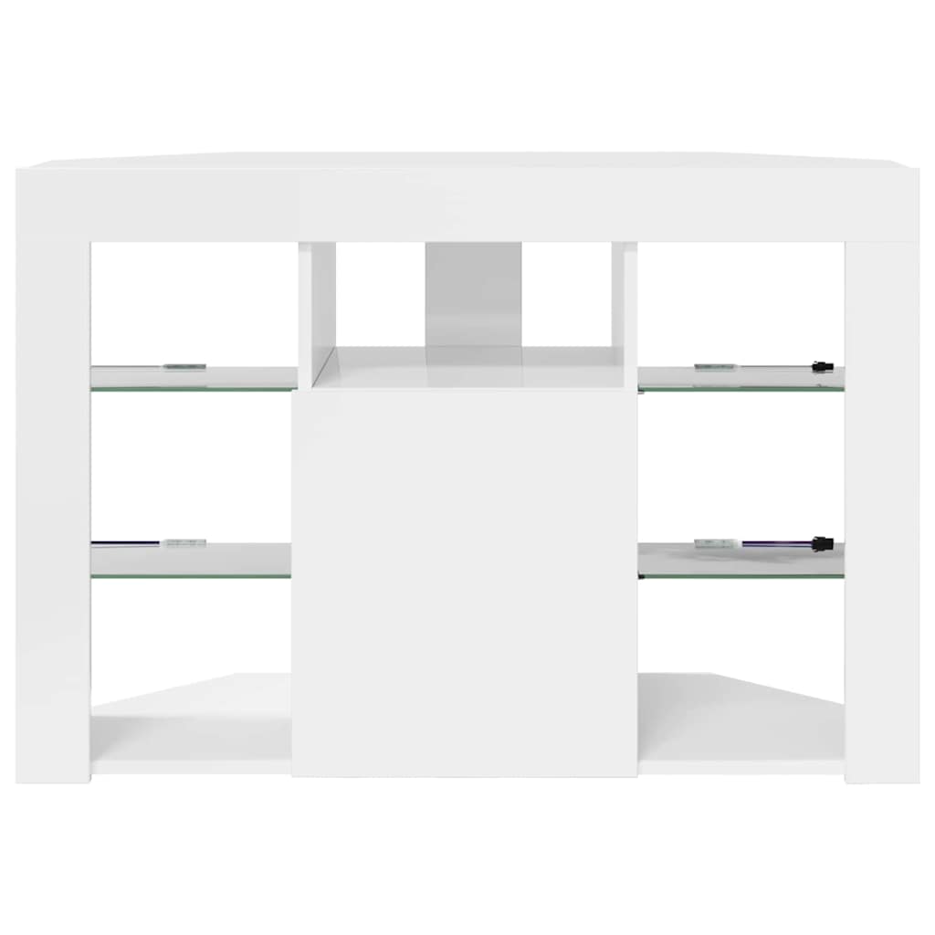 Eck-LED-TV-Schrank Hochglanz Weiß 100x40x68cm Holzwerkstoff