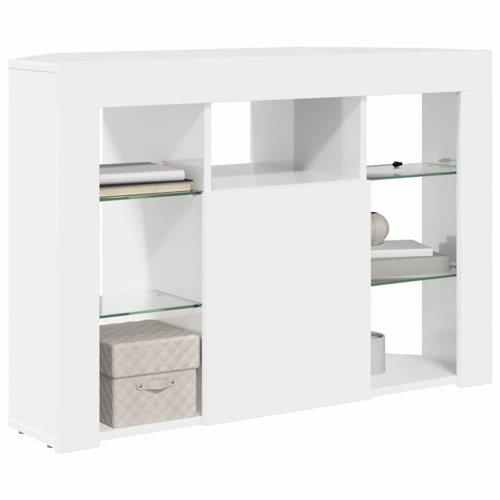 Eck-LED-TV-Schrank Hochglanz Weiß 100x40x68cm Holzwerkstoff