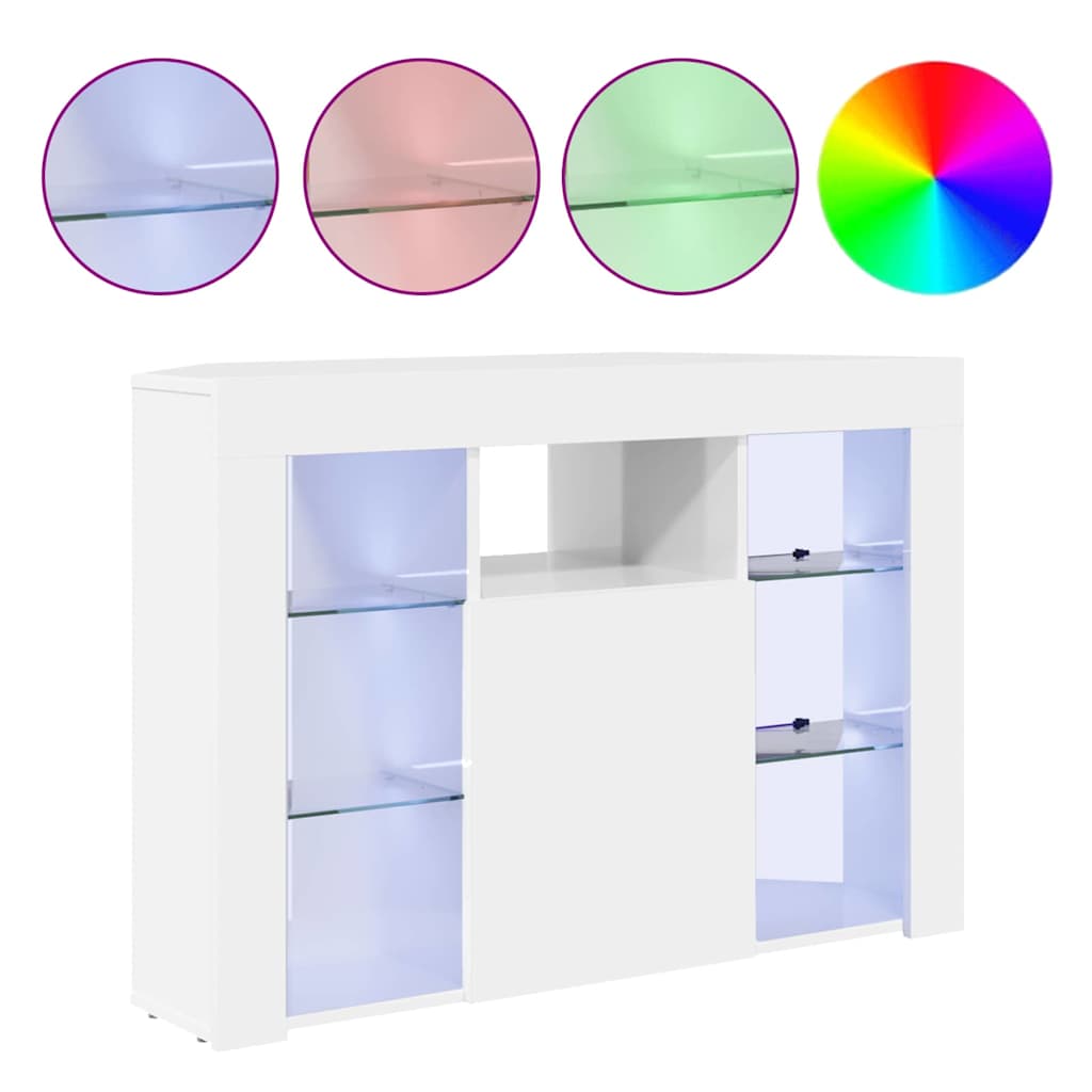 Eck-LED-TV-Schrank Hochglanz Weiß 100x40x68cm Holzwerkstoff